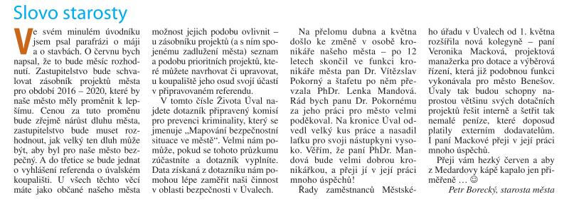 slovo starosty