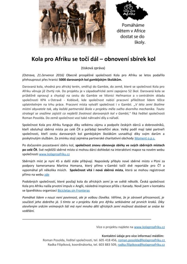 kola pro afriku_TZ2016