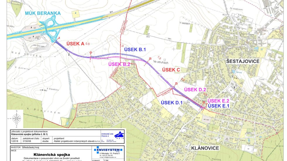 Klánovická spojka_mapa